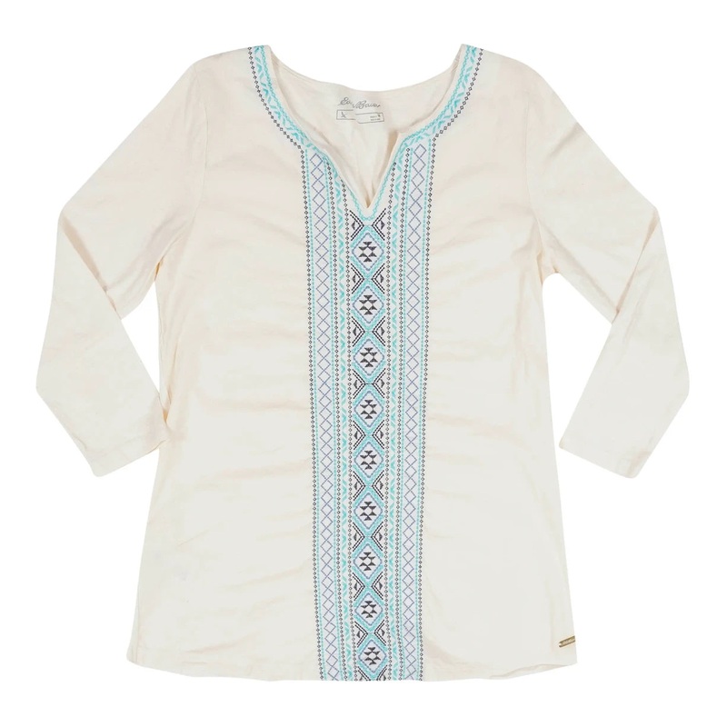 Eddie Bauer Embroidered 3/4 Sleeve Top