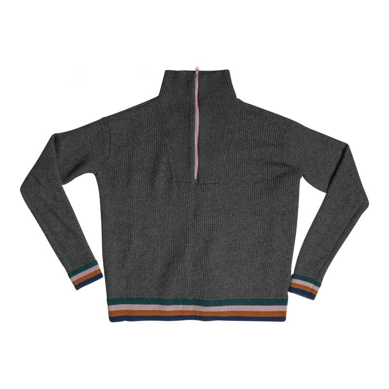 TITLE NINE Woolicious Waffle 1/4 Zip Sweater