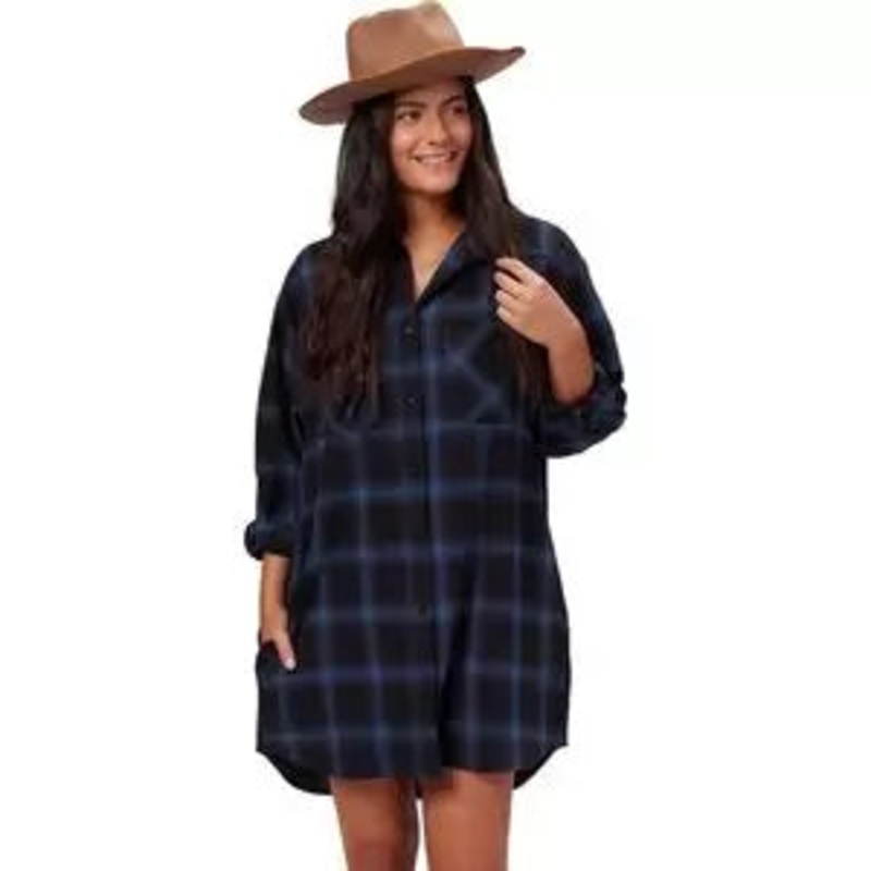 Basin and Range Plaid Flannel Shirt Dress