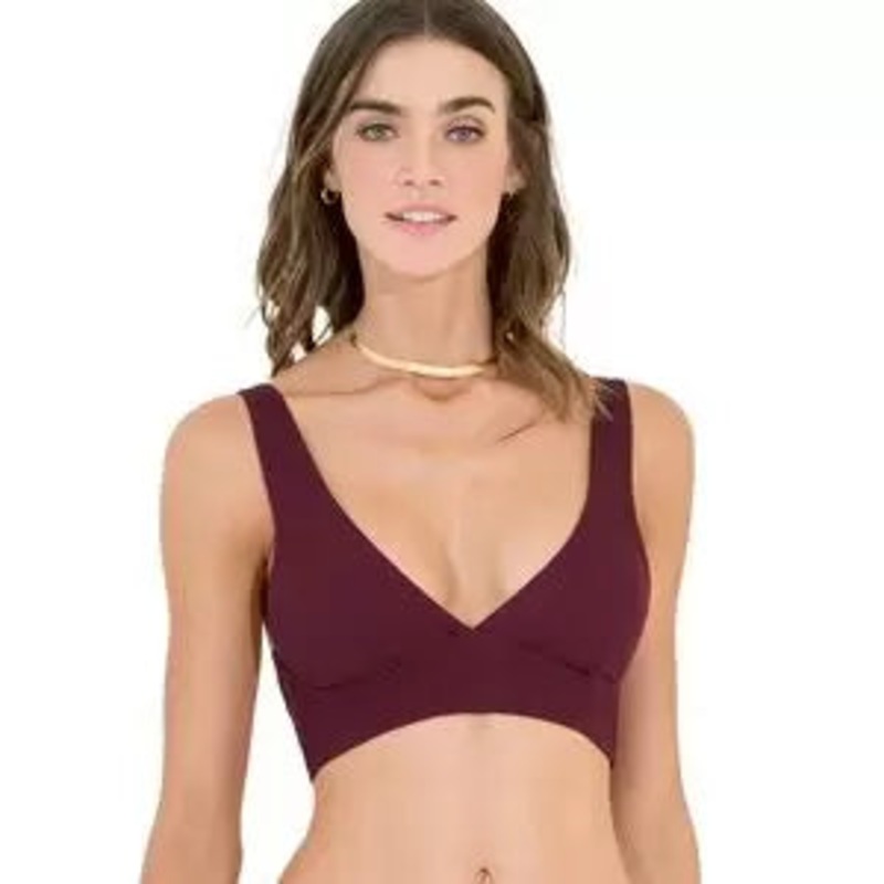 Maaji Pinot Red Patricia Long Line Triangle Bikini Top