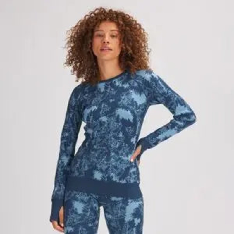 Backcountry Spruces Mid-Weight Merino Printed Baselayer Crew