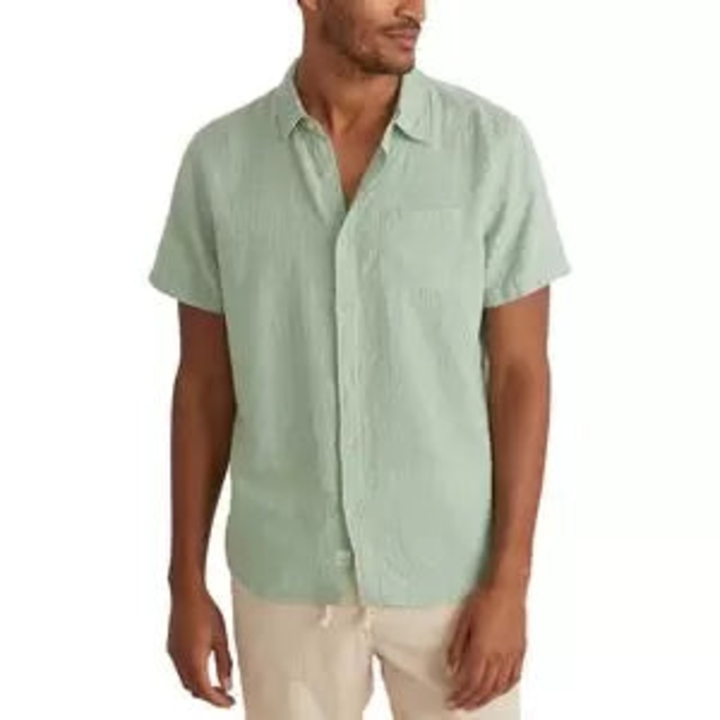 Marine Layer Solid Dobby Texture Short-Sleeve Shirt