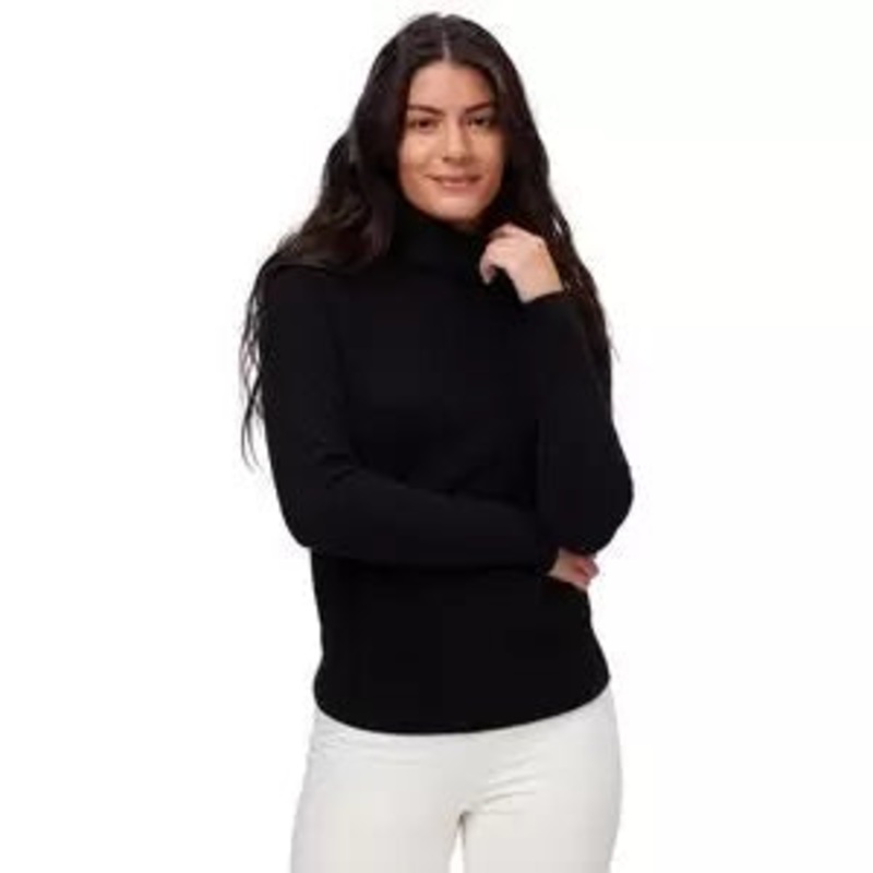 White + Warren Cashmere Ribbed Trim Standneck Sweater