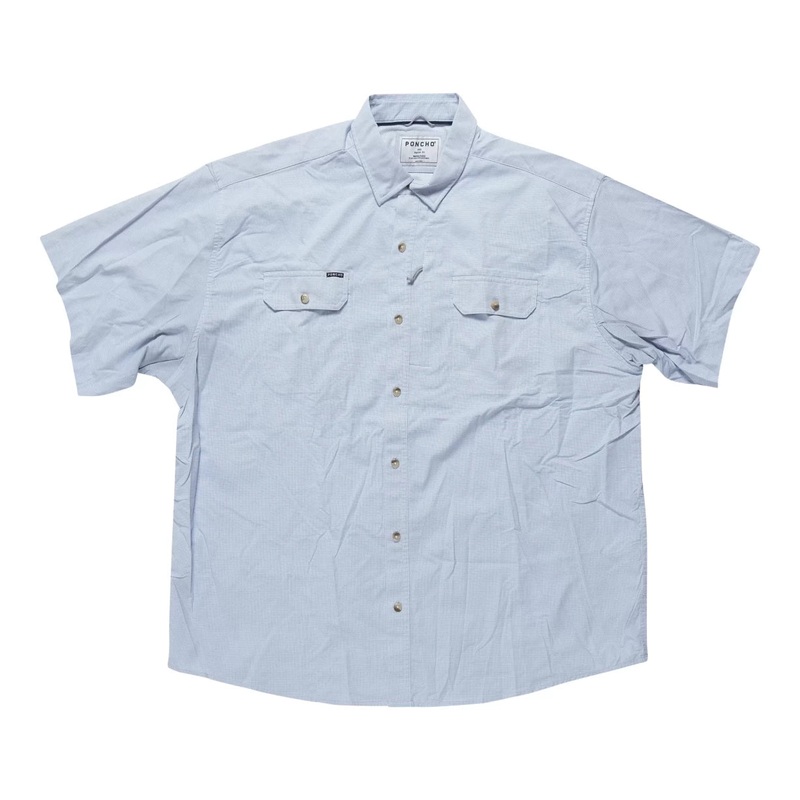 Poncho Blue Steel Button Up - Men's