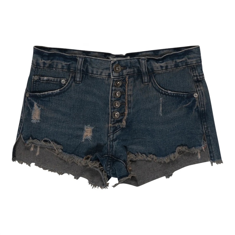 Free People Distressed Jean Shorts
